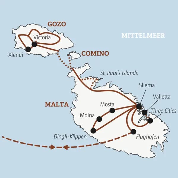 Auf der YOUNG LINE Reise Malta - Summer Edition 2024 besuchen junge Traveller zwischen 20 und 35 in der Gruppe die Inseln des maltesischen Archipels.