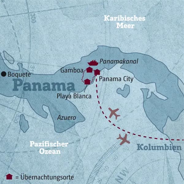 Ihre individuelle Rundreise durch Panama führt von Panama-Stadt über den Gamboa Regenwald nach Playa Blanca.