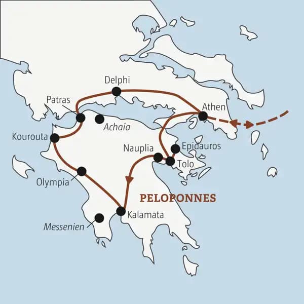 Auf der Rundreise YOUNG LINE Griechenland - Zu Besuch bei den Göttern - bereisen junge Traveller in der Gruppe von Athen aus den Peloponnes.