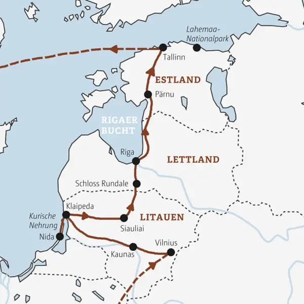 Auf der Marco Polo Reise durch das Baltikum entdecken wir die drei Länder Litauen, Lettland und Estland!